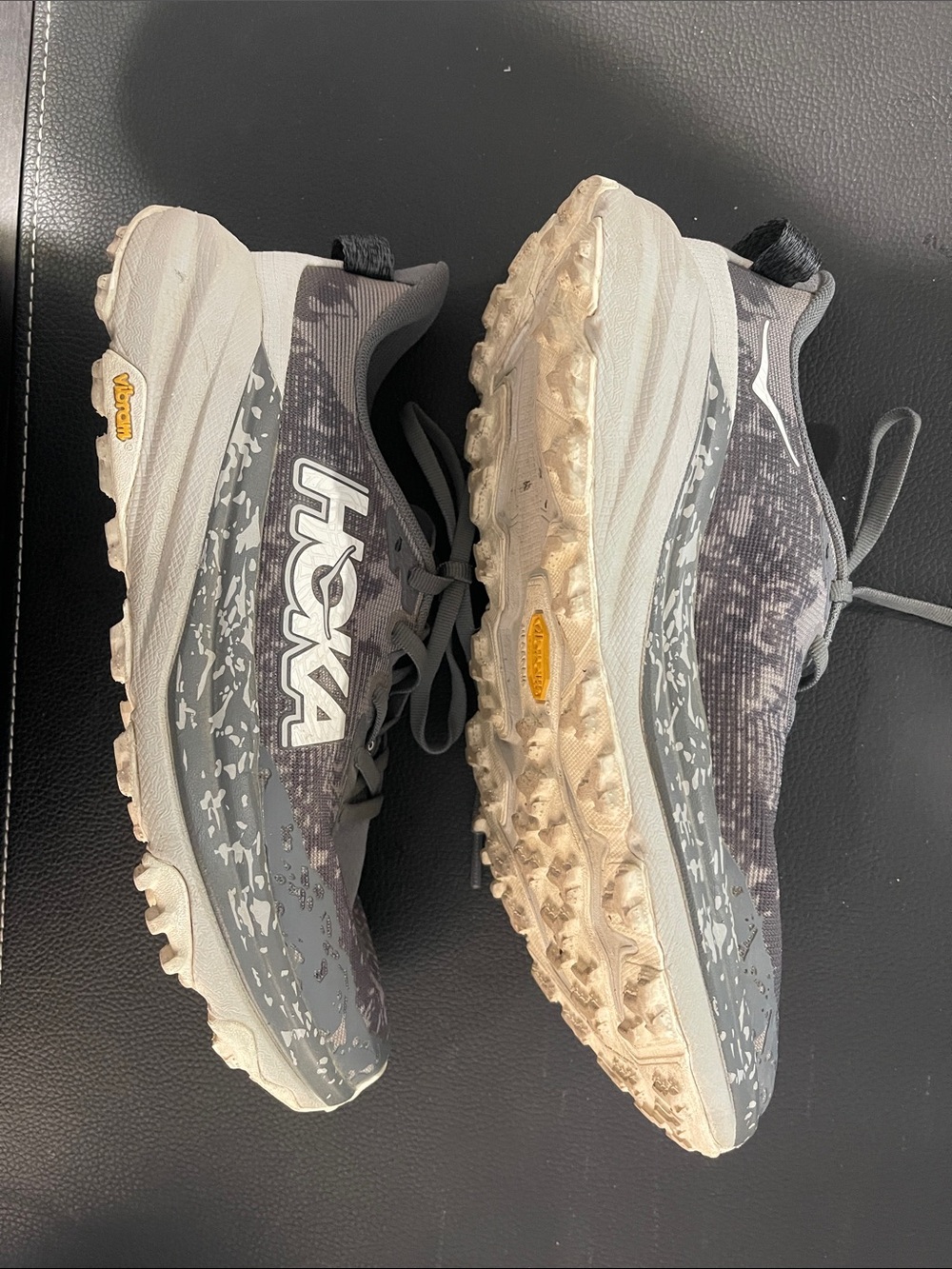 Worn once Hoka Trail Running Shoes in Gray and White